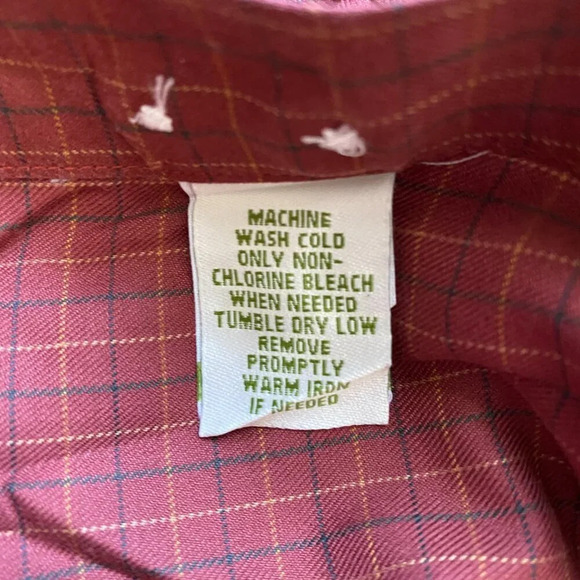 Orvis Men's Large Comfort Stretch Twill Long Sleeve Button Down Plaid Shirt Red - Picture 15 of 16